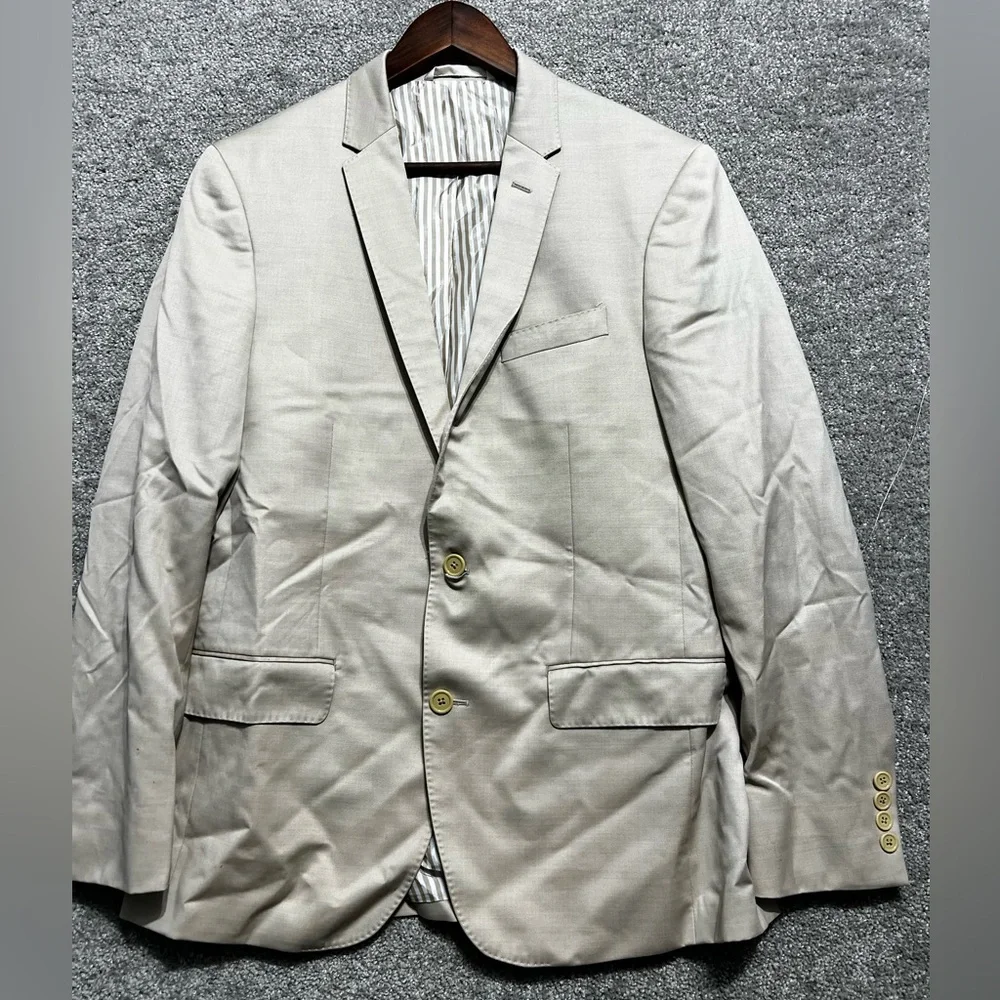 The Blk Tux TOLLEGNO 1900 Men's Jacket 40R Tan Merino Wool Jacket Blazer